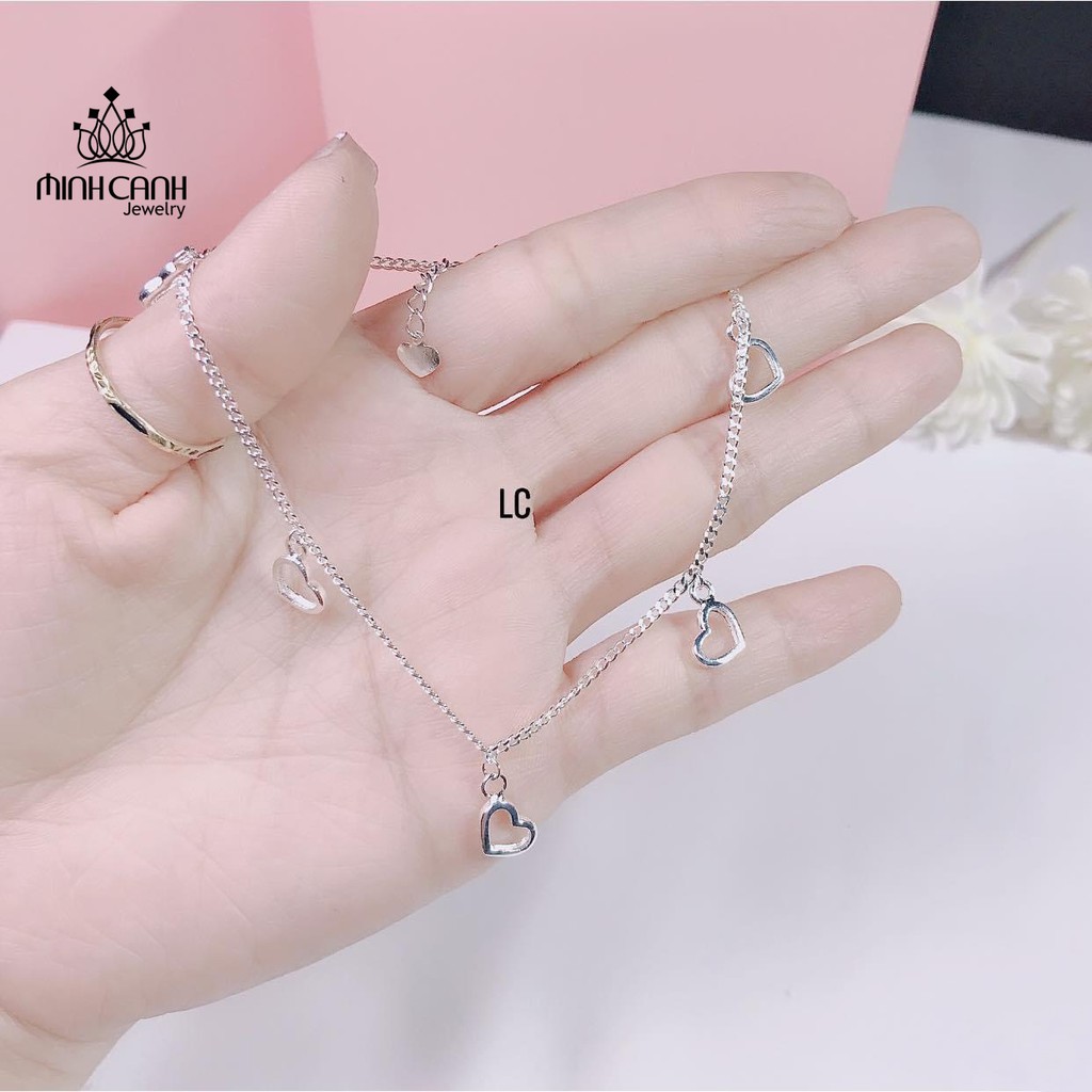 Lắc Chân Bạc Nữ Trái Tim Rỗng - Minh Canh Jewelry