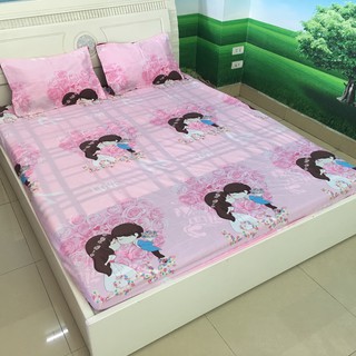 [Thanh lý gấp ]Ga trải giường,Drap ga giường có họa tiết 1m4 1m5 1m6 1m8-cô dâu chú rễ