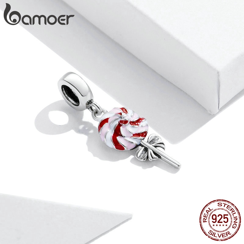 Mặt trang sức BAMOER SCC1491 chất liệu bạc 925 thiết kế hình kẹo mút đáng yêu