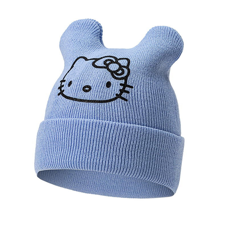 Mũ Len Beanie Mềm Mại In Họa Tiết Hello Kitty Dễ Thương Cho Bé