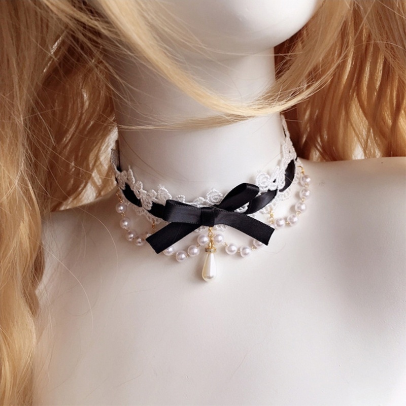Vòng Cổ Choker Đính Nơ Phong Cách Lolita Dễ Thương Dành Cho Nữ