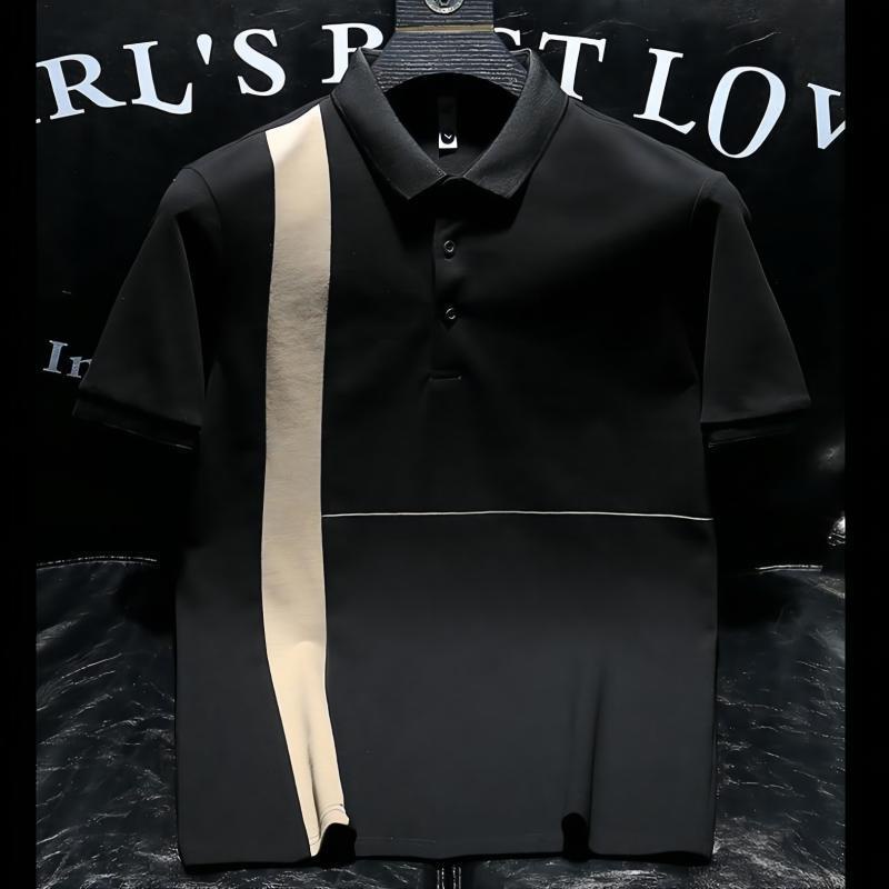 Áo Thun Polo Ngắn Tay Màu Sắc Tương Phản Thời Trang Cho Nam