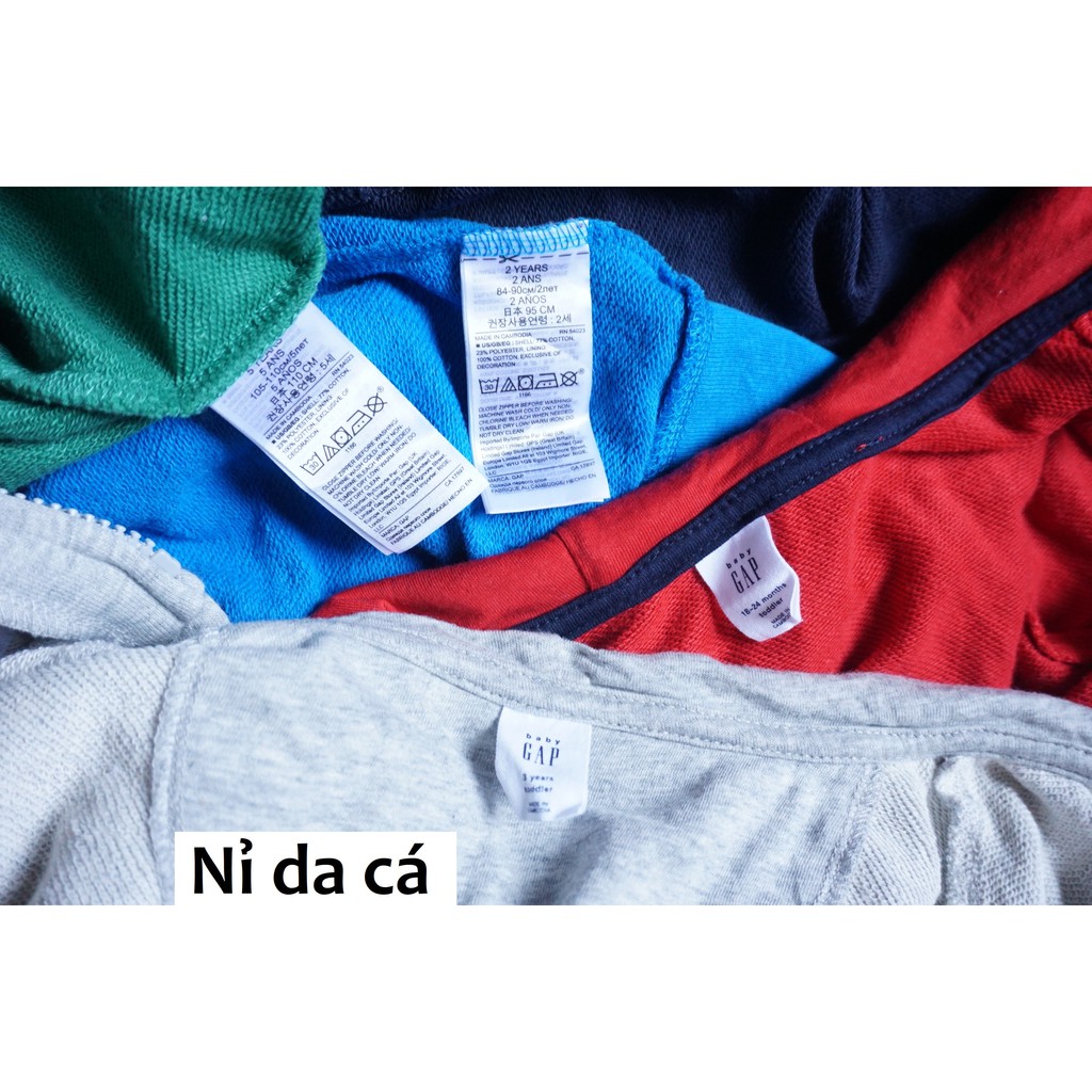 Áo khoác bé trai [CAO CẤP, XUẤT DƯ XỊN] 1-5 tuổi (10-21kg) G.A.P, babyGAP nỉ bông, nỉ da cá