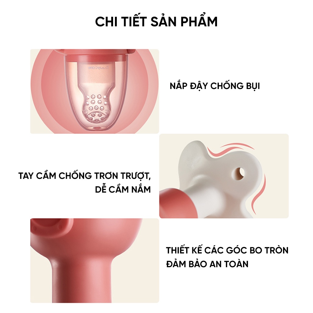 Núm nhai hoa quả Babycare túi nhai ăn dặm silicon an toàn tiện lợi cho bé