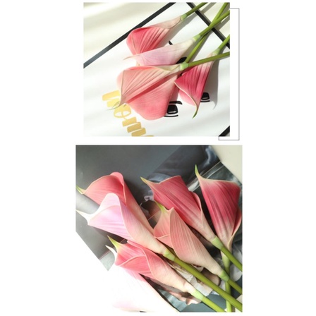 Hoa giả- hoa rum calla lily cao su cao cấp cành dài 70 cm siêu đẹp