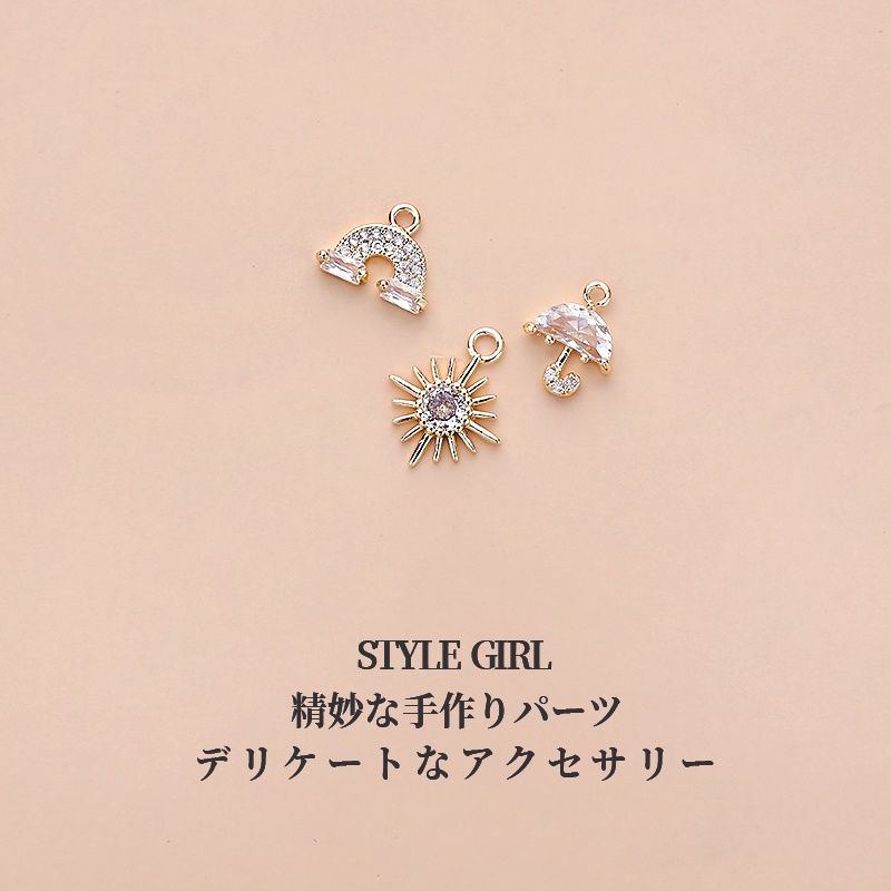 Mặt Dây Chuyền/Vòng Tay/Dây Chuyền Bằng Đồng 14K Đính Đá Zircon Màu Cầu Vồng Trang Trí Thời Trang