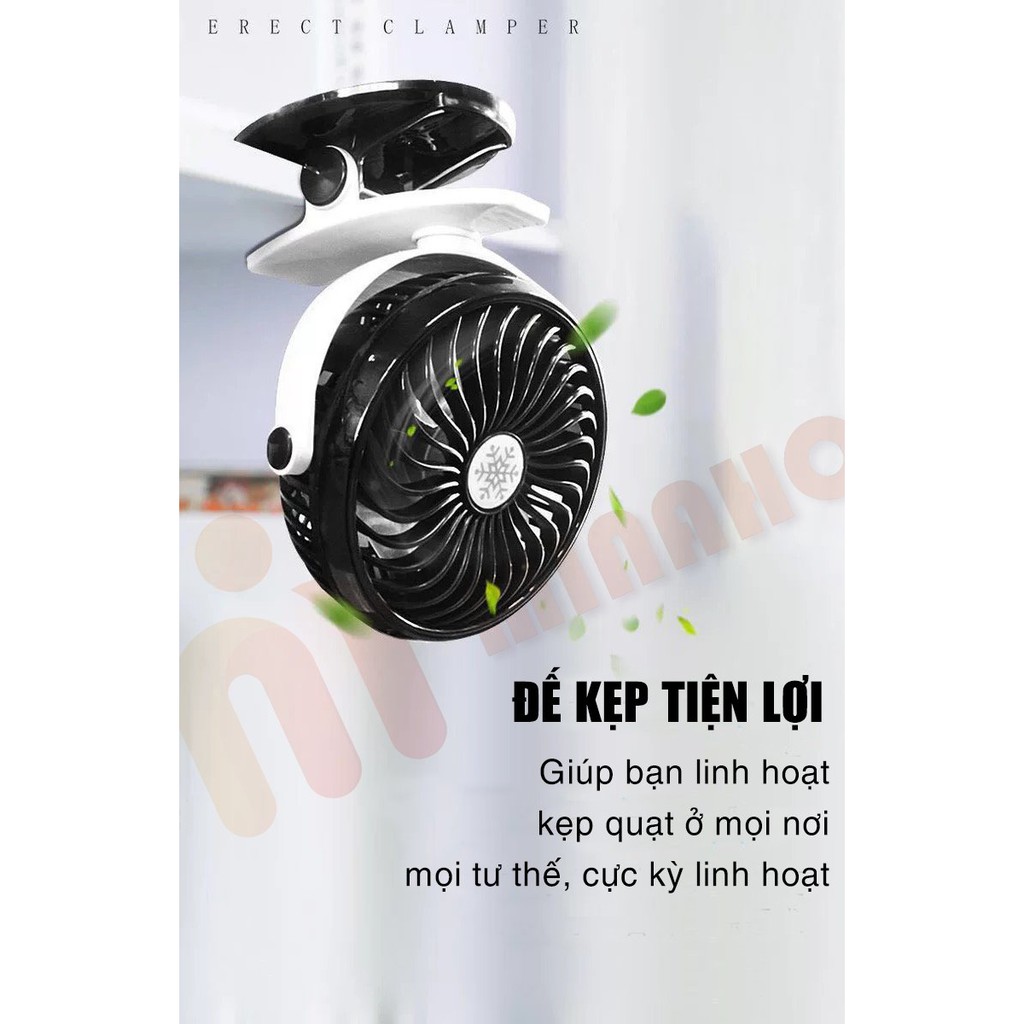 Quạt mini tích điện để bàn Minaho - Quạt mini xoay 720° | BigBuy360 - bigbuy360.vn