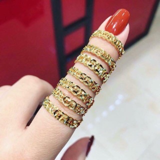 (Siêu rẻ) Nhẫn kim tiền bạc ta si vàng