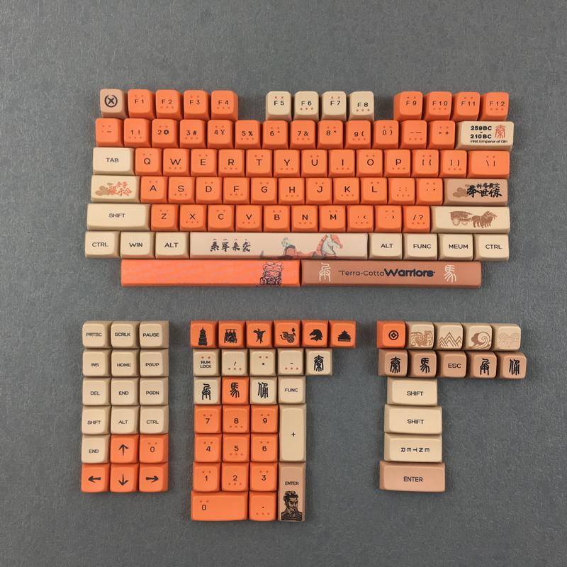 Bàn Phím Cơ Terracotta Warriors Keycap 134 Phím R5 SDA Chất Lượng Cao SDA Profile Mechanical Keyboard Sublimation Pbt Mechanical Keyboard Customization
