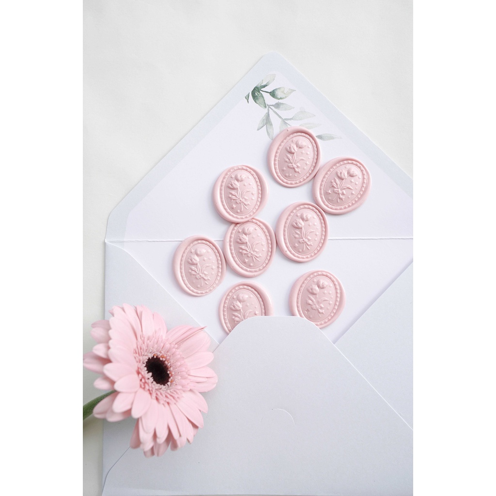 Con dấu sáp niêm phong - mẫu hoa oval