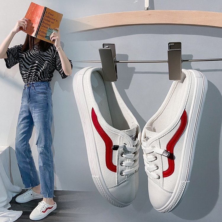 Dép Vải Canvas Đế Bằng Phối Ren Xinh Xắn Thời Trang Cho Nữ | BigBuy360 - bigbuy360.vn