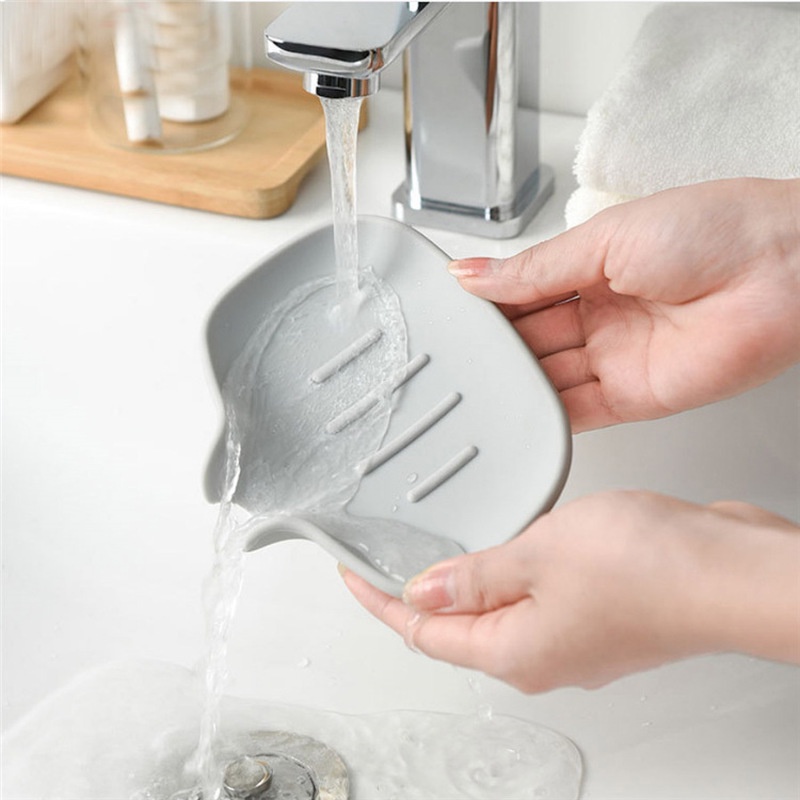 Khay Đựng Xà Phòng/Xà Phòng Bằng Silica Gel Mềm Chống Trượt Có Rãnh Thoát Nước Không Trơn Để Ráo Nước Chất Lượng Cao Cho Nhà Tắm