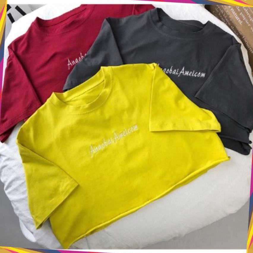 Áo thun croptop nữ form rộng in chữ cá tính M160