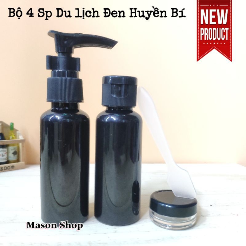 BỘ CHIẾT MỸ PHẨM du lịch 4 món giá rẻ - SET CHAI LỌ NHỰA PET sang chiết mĩ phẩm giá sỉ