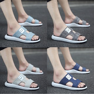 Dép lê nam, họa tiết hình mặt cười, thích hợp cho mùa hè, thời trang