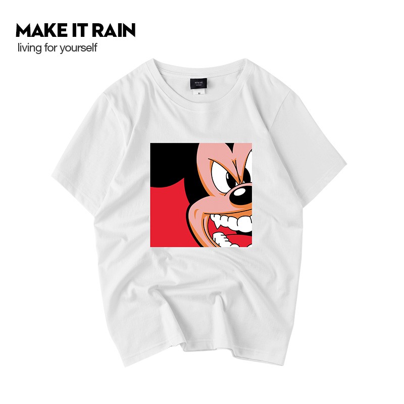 [MN1301] Áo thun nam nữ ngắn tay cổ tròn in hình Chuột mickey (MAKE IT RAIN)