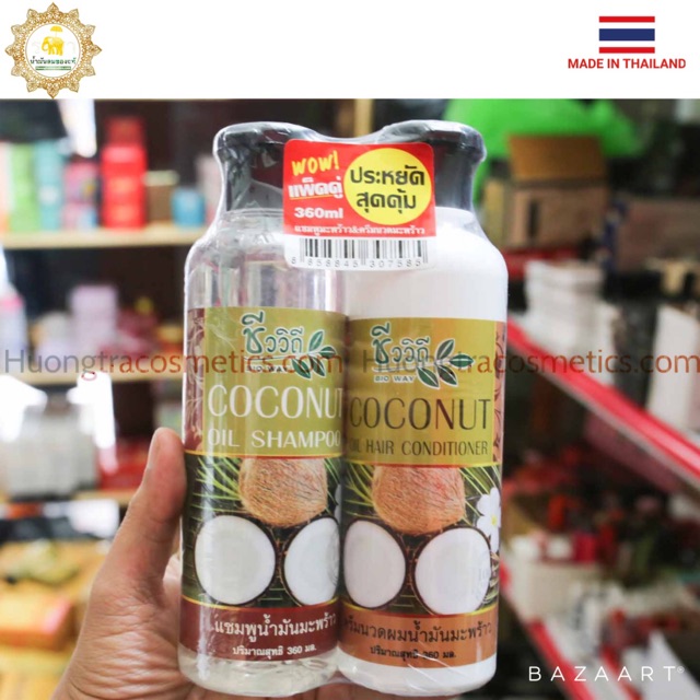 Bộ Dầu Gội-Xả Dữơng & Kích Mọc Tóc Tinh Chất Dừa Non BIO WAY (360ml x 2 chai)