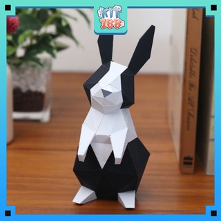 Mô hình giấy động vật Polygon Rabbit