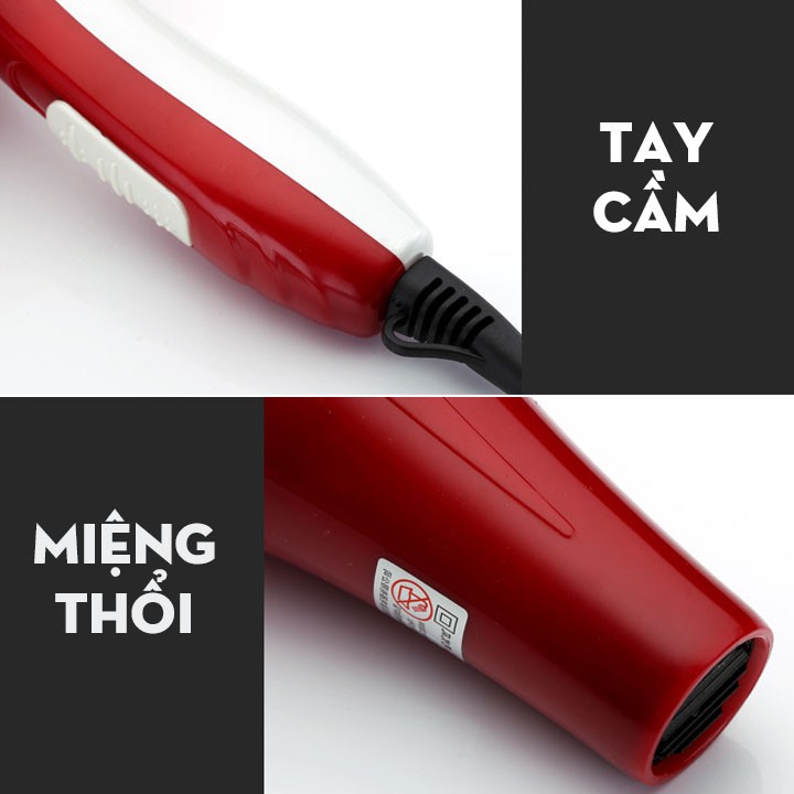 Máy sấy tóc hai chiều mini Aset cầm tay có đầu sấy tạo kiểu (công suất 1800W)