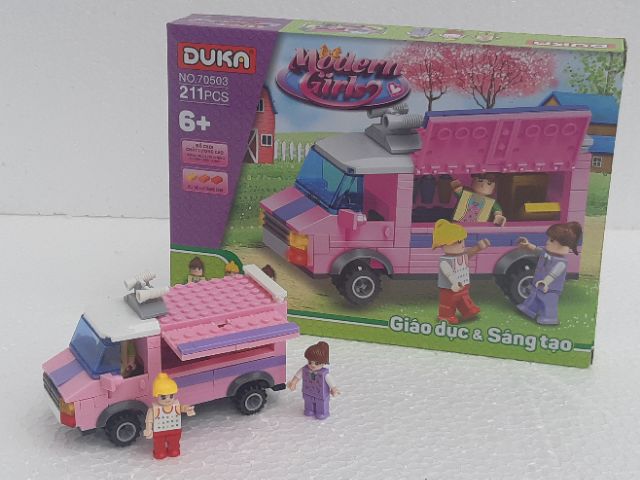 Đồ chơi xếp hình xe bánh kem Duka (211 chi tiết)