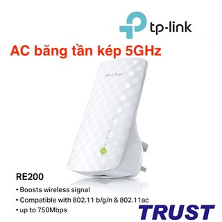 TP-Link AC 750Mbps Bộ mở rộng sóng Wifi Tăng cường vùng phủ Wifi - RE200 - Hàng Chính Hãng