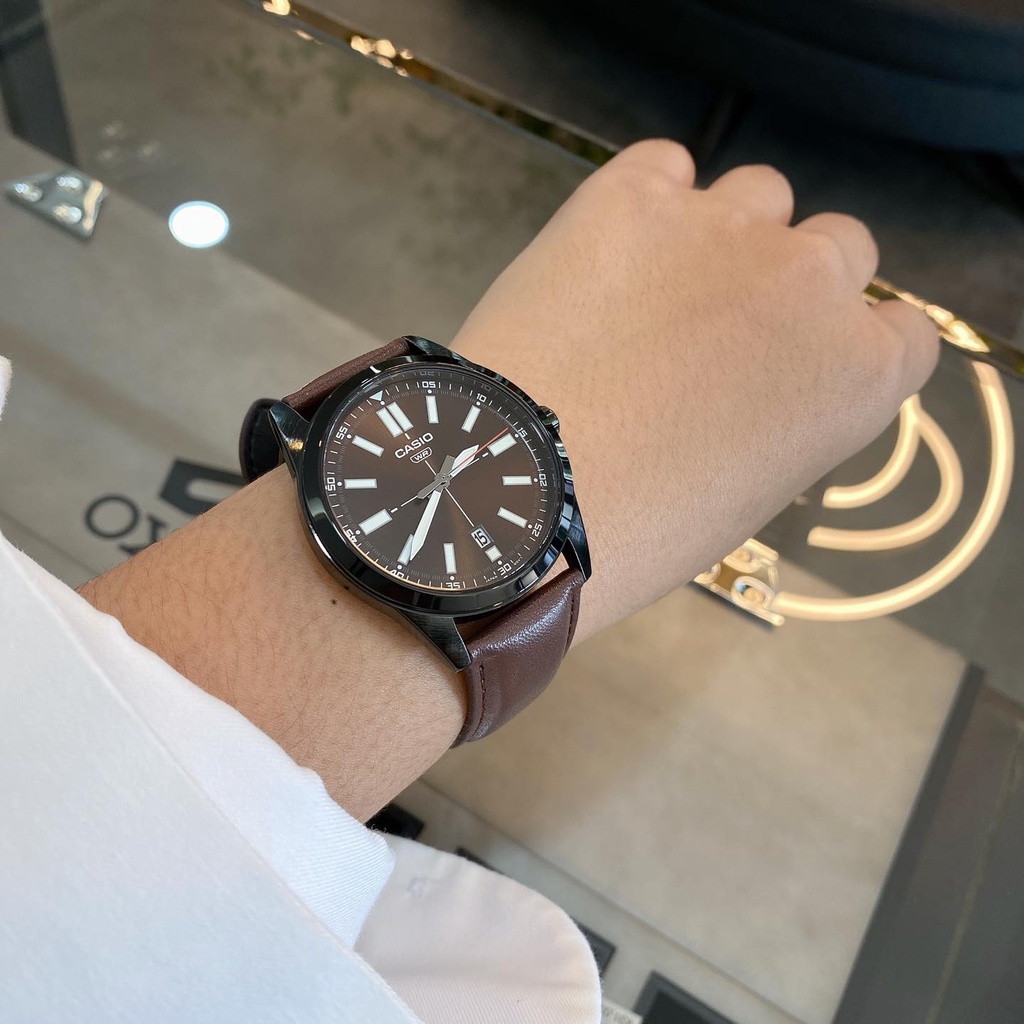 Đồng hồ nam dây da Casio Anh Khuê MTP-VD02BL-5EUDF