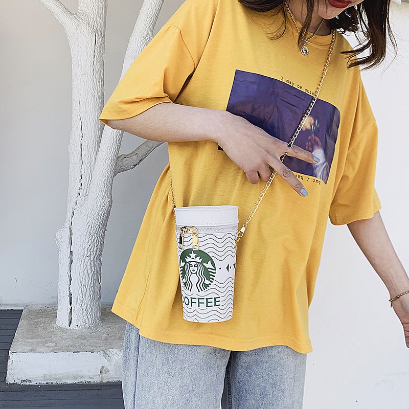Starbucks Túi Đeo Chéo Hình Ly Trà Sữa Sáng Tạo Phong Cách Phương Tây Cho Nữ