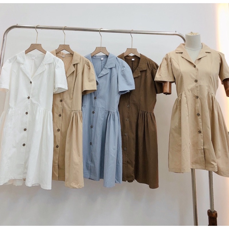 [HÀNG SẴN]VÁY CỔ VEST XẾP LI EO 6301 STYLE ulzzang