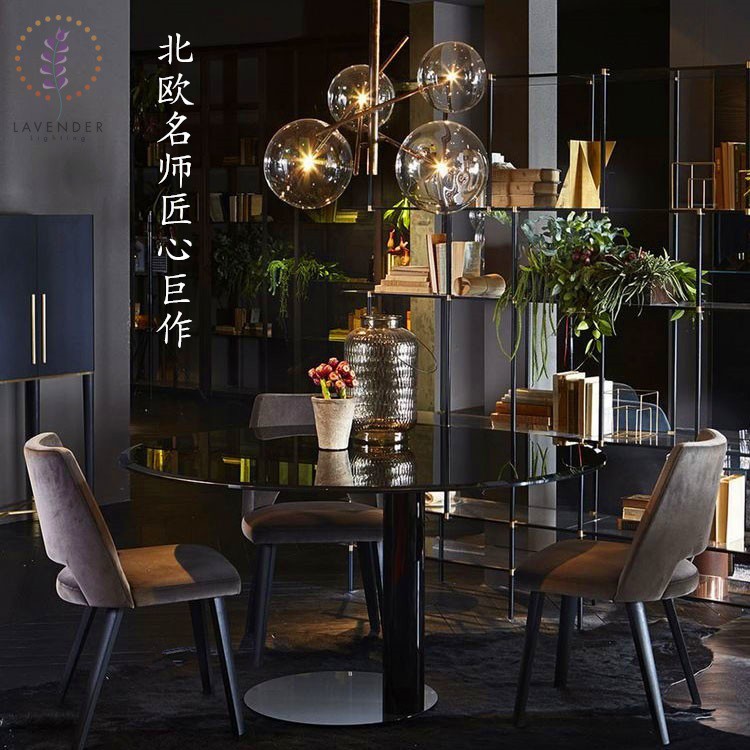 Đèn thả chùm bóng que thân mạ vàng TH223