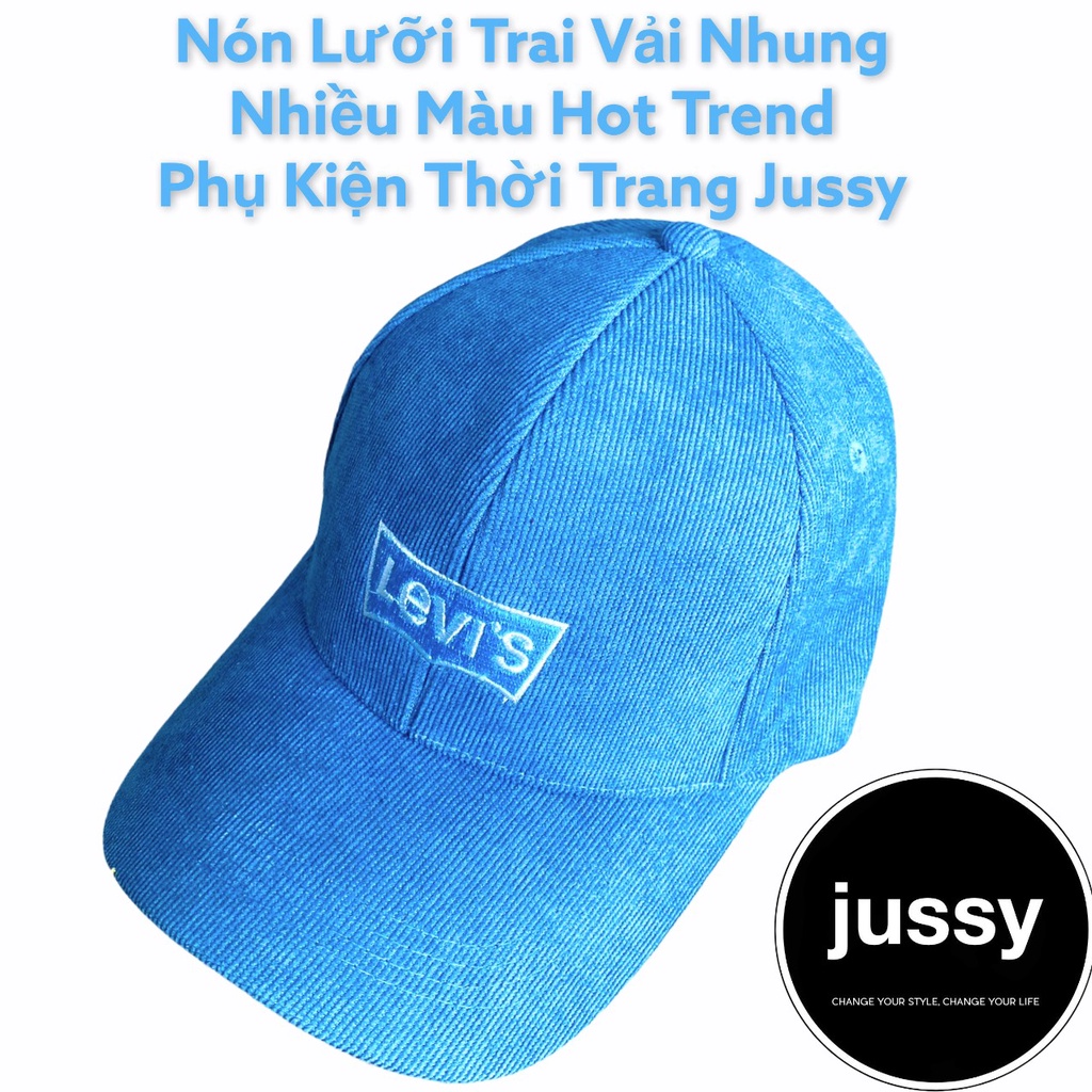 Nón Lưỡi Trai Nam Nữ Thời Trang Chất Vải Nhung Mịn Thêu Chữ Levi