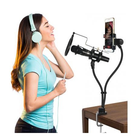 [FREESHIP] Giá đỡ micro livestream, có màng lọc mic và giá đỡ điện thoại chắc chắn