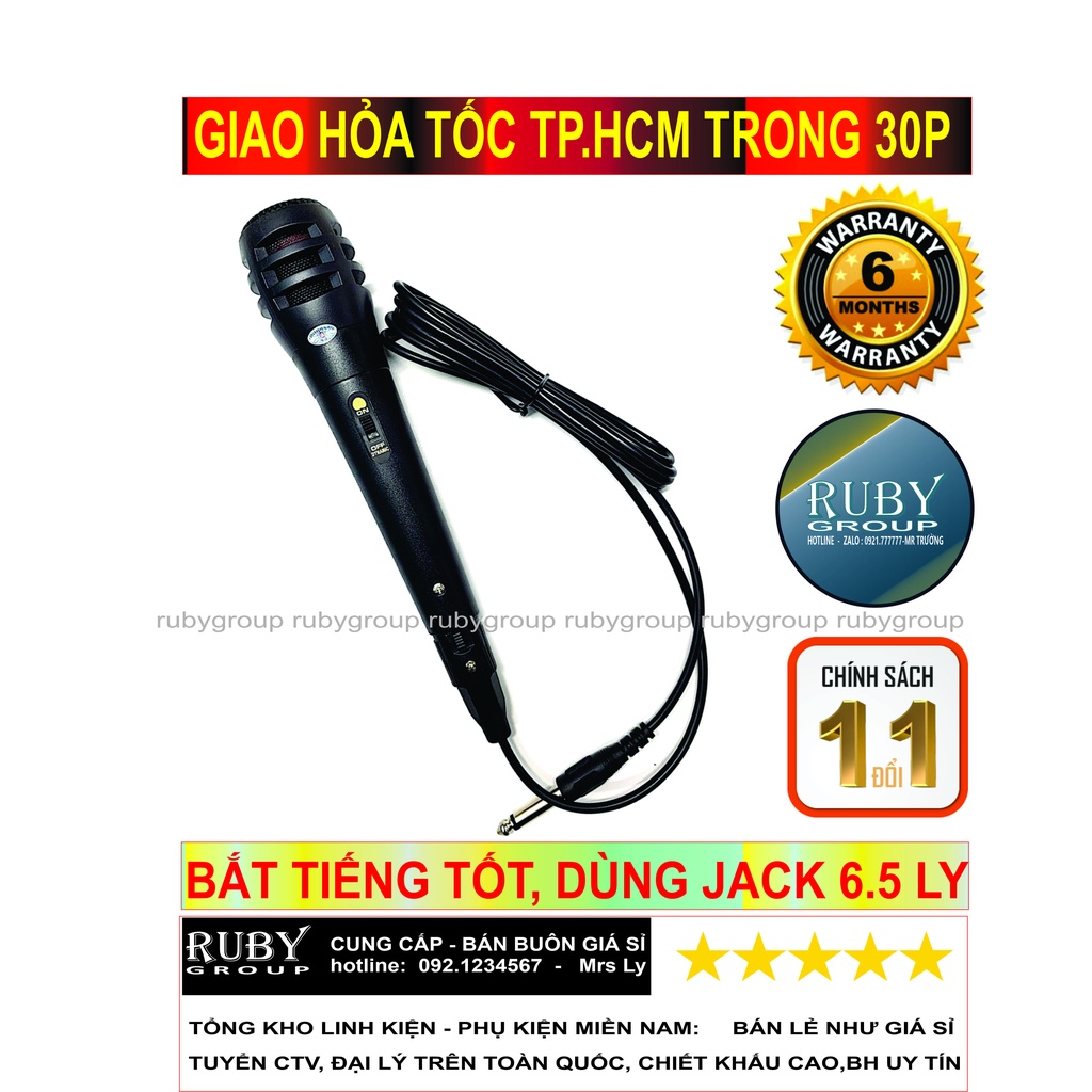 Micro jack 6.5 ly dành cho loa bluetooth P88/P89 KMS S1/S2- RUBYGROUP