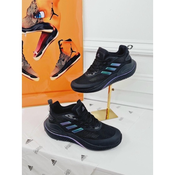 Giày thể thao sneaker alphamagma đen sọc xanh