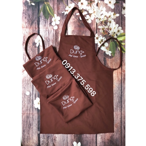 Tạp dề thêu tên logo SPA Nail mi Loại 1