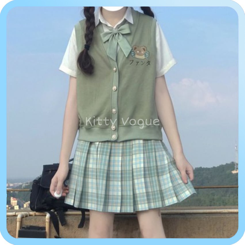ÁO KHOÁC JK CARDIGAN KHÔNG TAY THÊU HOẠ TIẾT KAWAII NHIỀU MÀU-MÙA ĐÔNG (THƯỜNG/CAO CẤP) [KÈM ẢNH THẬT]