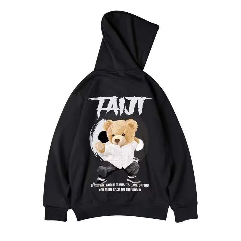 Áo Hoodie Dáng Rộng In Họa Tiết Hoạt Hình Gấu Trúc Phong Cách Hip hop Nhật Bản Thời Trang Cho Nam Cỡ M-5XL