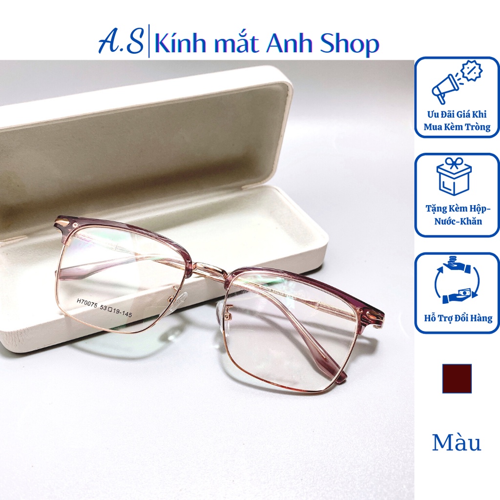 Gọng kính mắt thời trang nam nữ thiết kế kiểu dáng vuông chắc chắn cứng cáp 70075