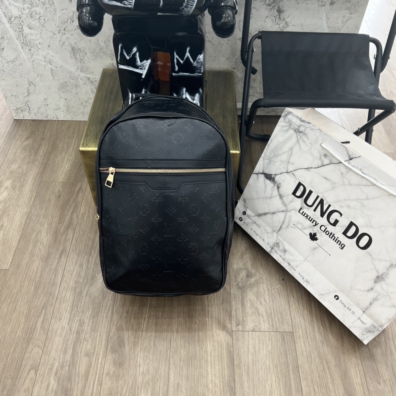 Balo l.v hoa vân in nổi kèm ảnh thật tại shop