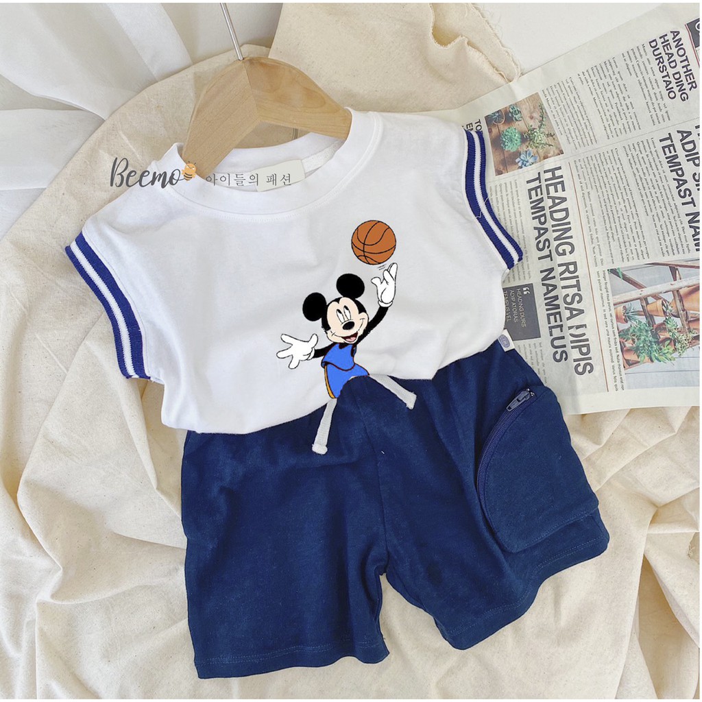 Set bộ Mickey cho bé trai Beemo - Chất liệu cotton mềm mại, kiểu dáng thể thao khỏe khoắn, theo bé vận động cả ngày B055