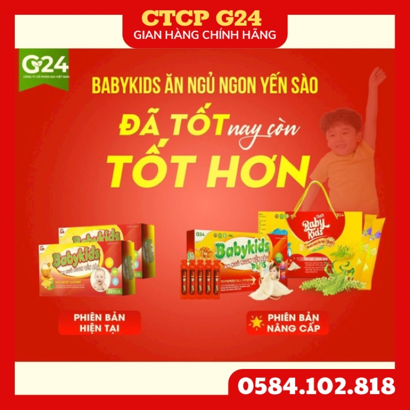 Babykids ăn ngủ ngon yến sào chính hãng cải thiện chứng biếng ăn bé hấp thụ tốt khoẻ mạnh tăng sức đề kháng