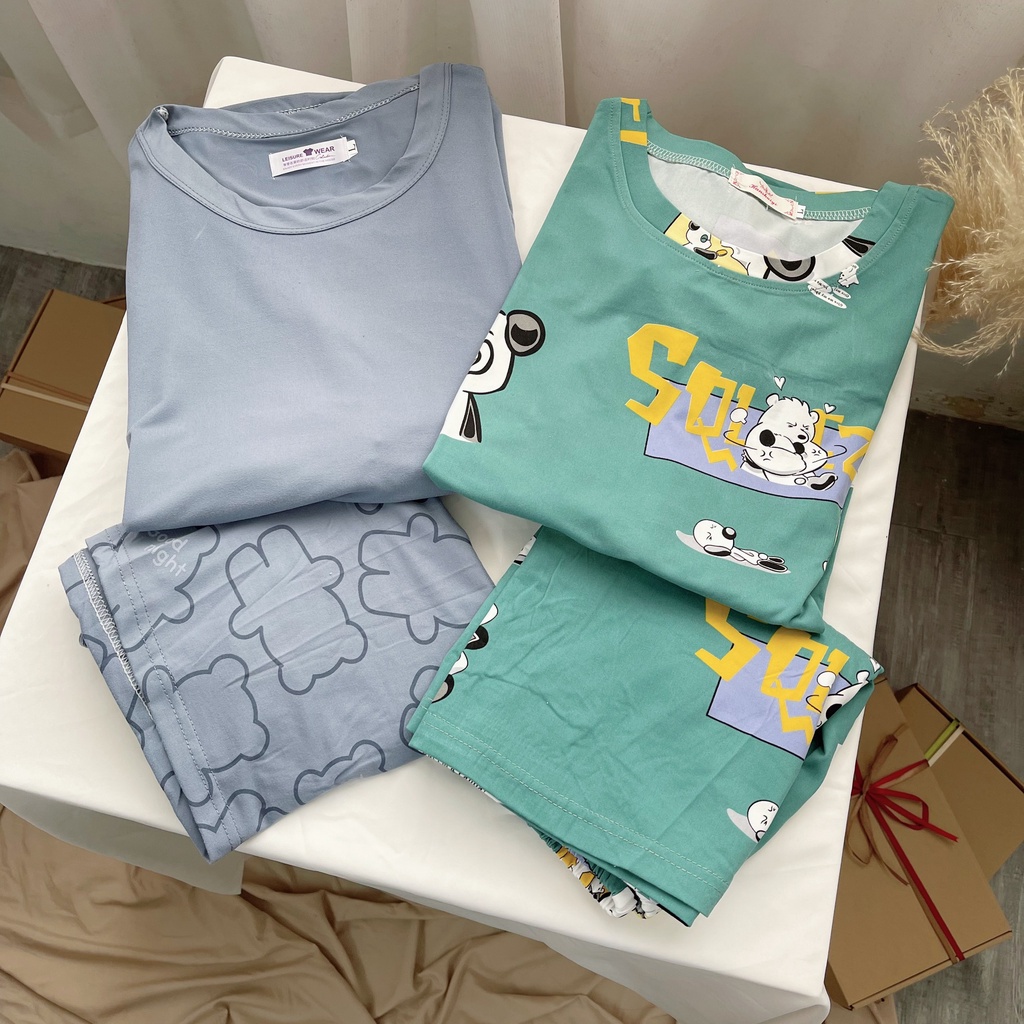 Bộ mặc nhà Pyjama Tea Store Cotton cộc QC họa tiết dễ thương