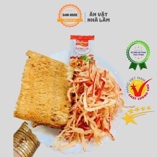 Khô Mực Mix 2 Loại Mực Cán Tẩm Vị, Mực Sợi Hấp Nước Dừa Loại Ngon Hũ 250g - Đồ Ăn Vặt Nhà Làm