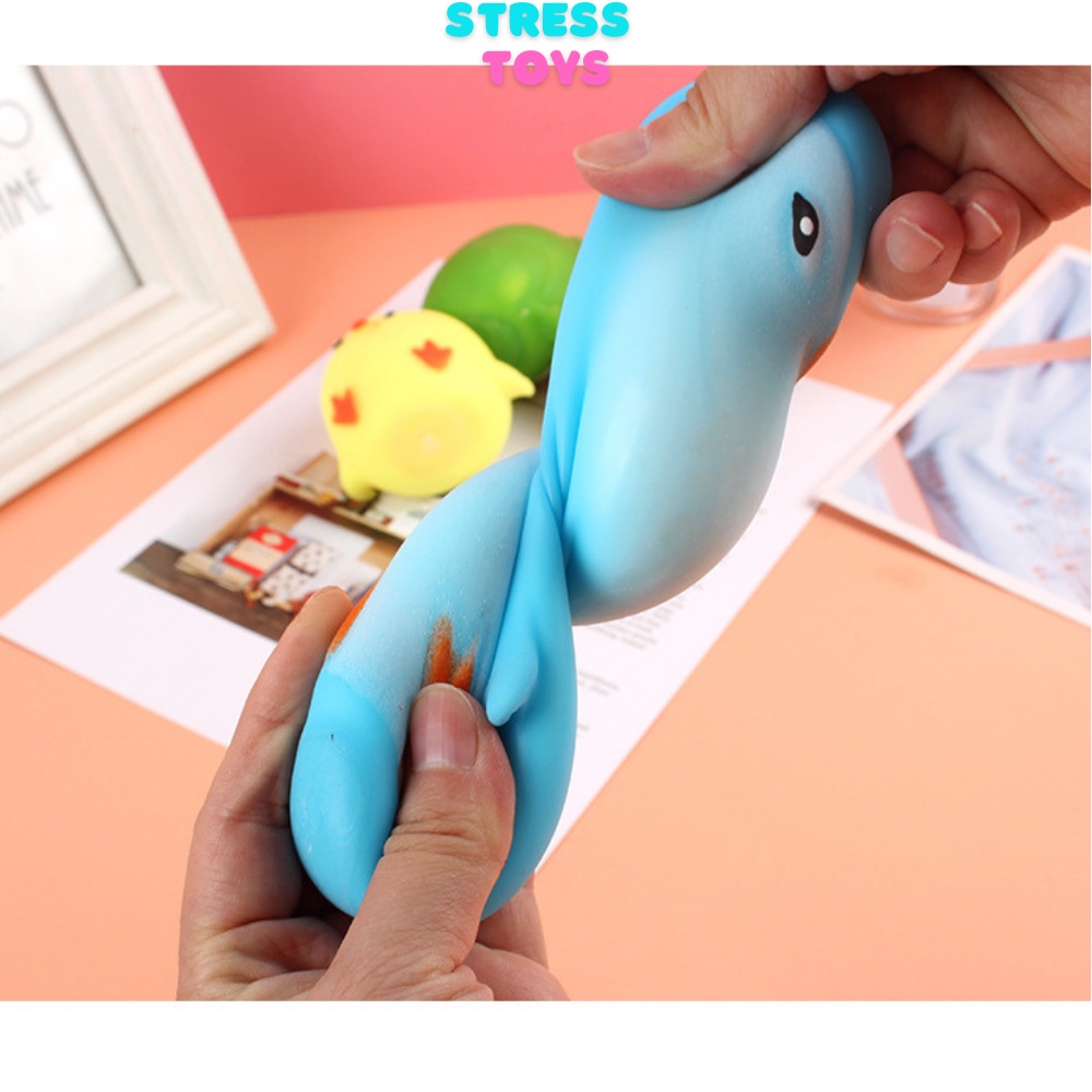 Combo squishy hình thú 4 loại dễ thương silicon đồ chơi giảm stress