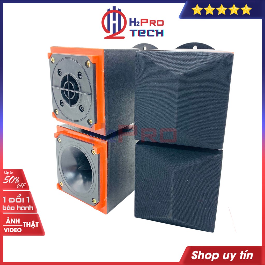 Bộ 4 Loa Treble Kèn-Thạch Anh, Loa Siêu Treble Thumper At-828 200W-8 Ôm-Tép Siêu Đanh-Sáng Tiếng, Hàn Sẵn Tụ-H2Pro Tech