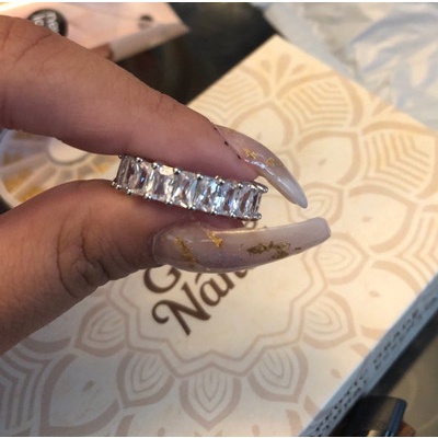 Nhẫn Mặt Vuông Đính Đá Zircon Thời Trang Cho Nữ