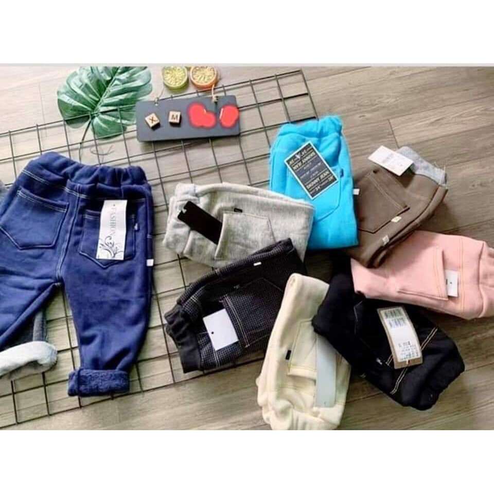Quần giả JEANS lót nỉ cho bé 8-17kg