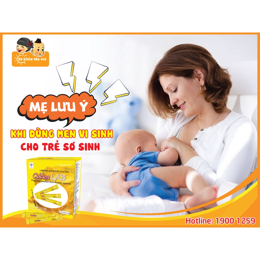 Men vi sinh Golden Lab - Giúp giảm rối loạn tiêu hóa, cải thiện tiêu chảy, táo bón, đầy hơi (Hộp 20 gói)