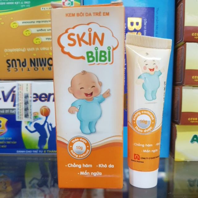 Skinbibi 10g kem bôi da thảo dược ngăn muỗi đốt, hăm tả, rôm sảy cho bé