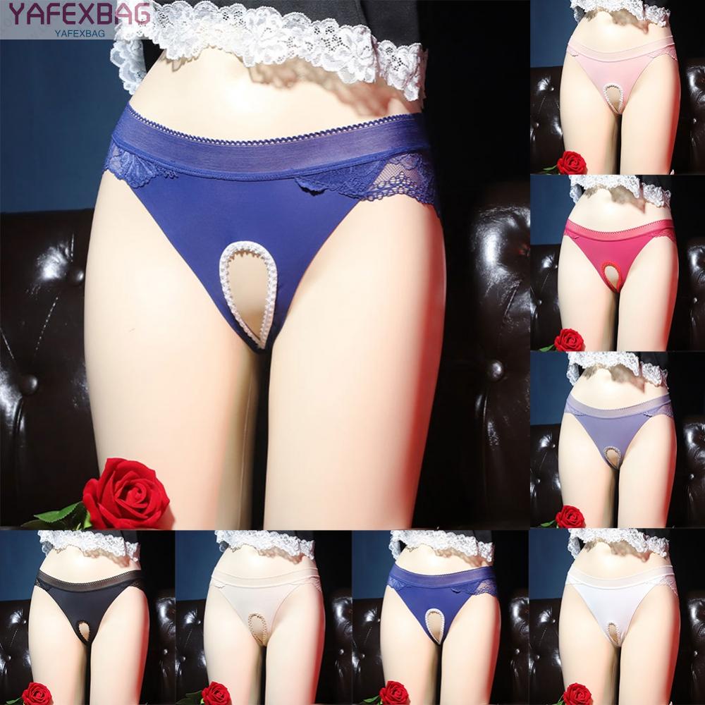 Men Sexy Briefs Briefs Crotchless Elastic Erotica Ice Silk Lingerie No Trace