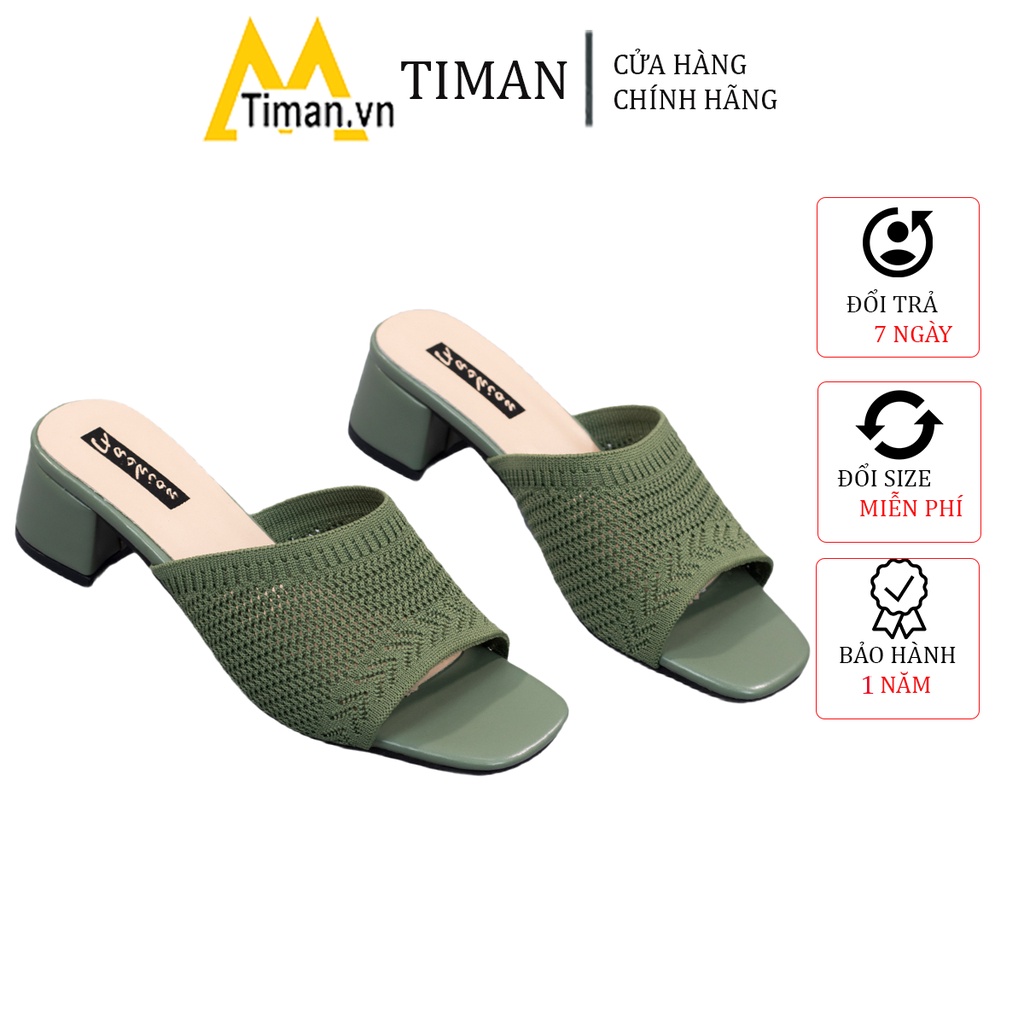 Dép nữ cao gót quai hậu bánh mì quai ngang lê đế xuồng xỏ ngón thời trang thiết kế sục đẹp bảo hành 1 năm KT33 TIMAN